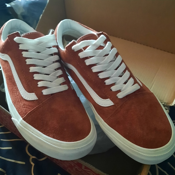 VANS Old Skool Suede Skate Sneakers burnt orange Men 9, Women 10.5 New In Box! - Picture 4 of 12